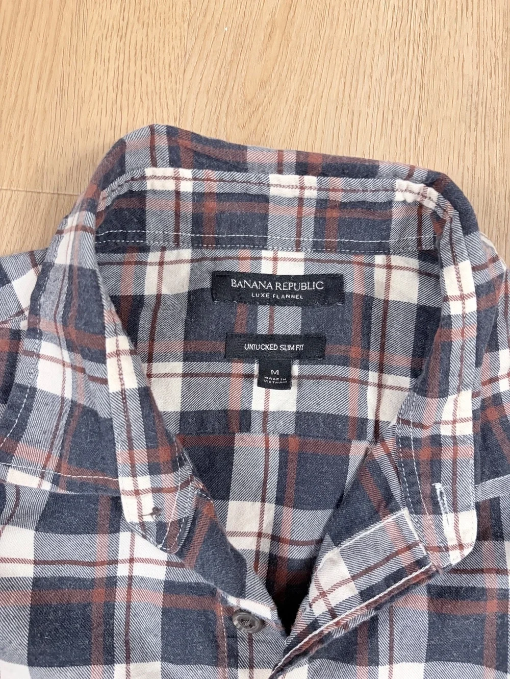 Banana Republic Luxe Flannel Plaid Shirt Men’s Medium